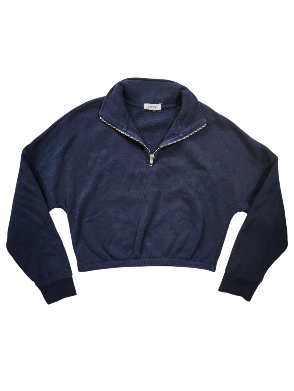 Garage Cropped Oversized Half-zip Sweater In An Xs
